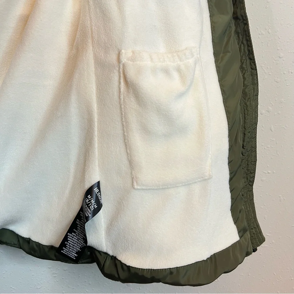 Hudson Kids Unisex Fur Hood Winter Moss Long Puffer Jacket Size Medium NWT